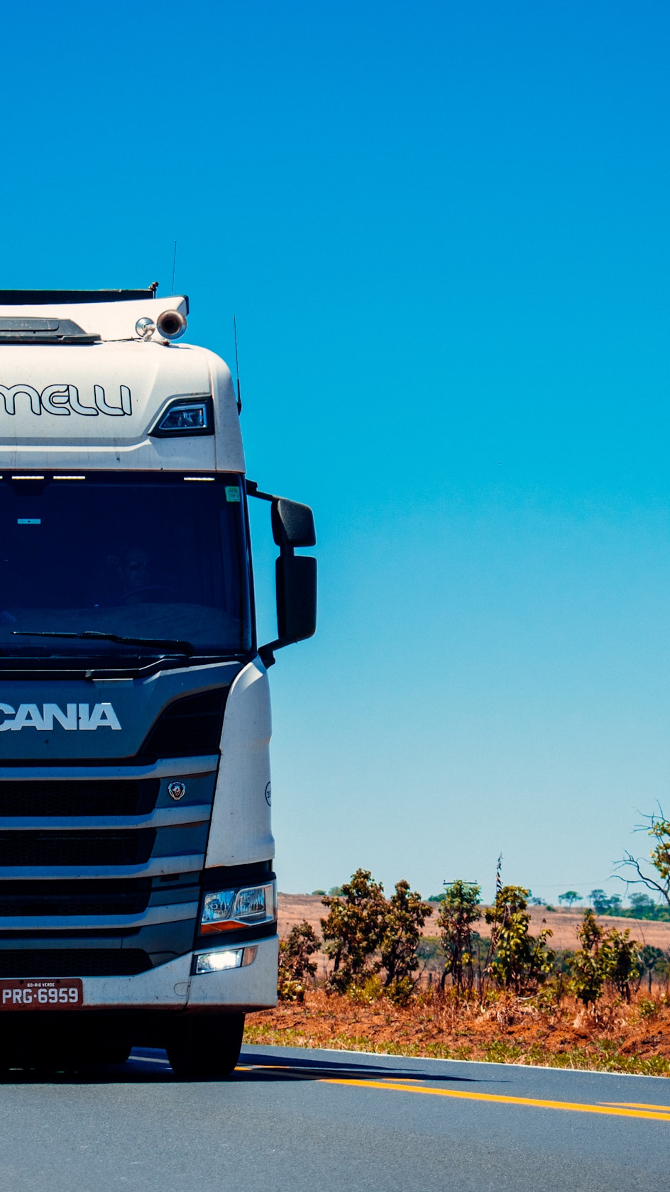 Scania semi-truck on a European motorway